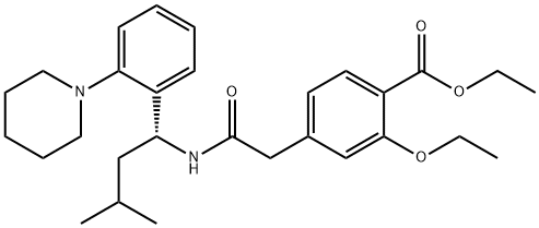 (R)-2-Ethoxy-4-[2-[[3-methyl-1-[2-(1-piperidinyl)phenyl]butyl]amino]-2-oxoethyl]benzoic acid ethyl ester