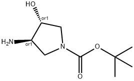 (3R,4R)-tert-Butyl 3-amino-4-hydroxypyrrolidine-1-carboxylate Structural