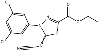 ETHYL 5-CYANAMIDE-4-(3,5-DICHLOROPHENYL)-4,5-DIHYDRO-1,3,4-THIADIAZOLE-2-CARBOXYLATE Structural