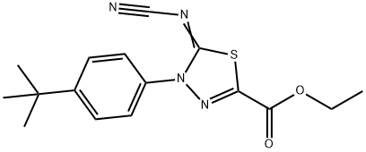 ETHYL 4-(4-TERT-BUTYLPHENYL)-5-CYANAMIDE-4,5-DIHYDRO-1,3,4-THIADIAZOLE-2-CARBOXYLATE Structural