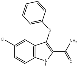 5-chloro-3-phenylthioindole-2-carboxamide Structural