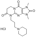 Pyrimido(2,1-f)purine-2,4,8(1H,3H,9H)-trione, 6,7-dihydro-1,3-dimethyl -9-(3-(1-piperidinyl)propyl)-, monohydrochloride Structural