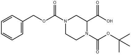 N-1-BOC-N-4-CBZ-2-PIPERAZINE CARBOXYLIC ACID Structural