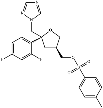 (5R-cis)-Toluene-4-sulfonic acid 5-(2,4-difluorophenyl)-5-(1H-1,2,4-triazol-1-yl)methyltetrahydrofuran-3-ylmethyl ester Structural Picture
