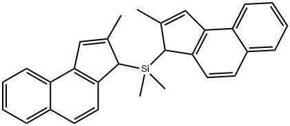 Dimethylbis(2-methyl-3H-benz[e]inden-3-yl)silane Structural