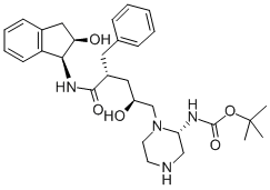 [1(1S,2R),5(S)]-2,3,5-Trideoxy-N-(2,3-dihydro-2-hydroxy-1H-inden-1-yl)-5-[2-[[(1,1-dimethylethyl)amino]carbonyl]-1-piperazinyl]-2-(phenylmethyl)-D-erythro-pentonamide Structural