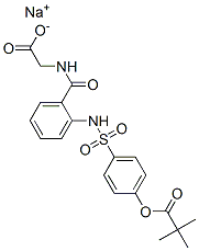 N-[2-[[[4-(2,2-Dimethyl-1-oxopropoxy)phenyl]sulfonyl]amino]benzoyl]-(S)-glycine monosodium salt