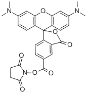 5(6)-Carboxytetramethylrhodamine succinimidyl ester  Structural