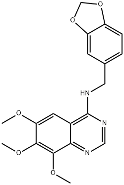 4-((3,4-(methylenedioxy)benzyl)amino)-6,7,8-trimethoxyquinazoline Structural