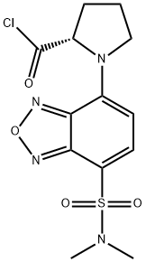 (S)-(-)-4-(N,N-DIMETHYLAMINOSULFONYL)-7-(2-CHLOROFORMYLPYRROLIDIN-1-YL)BENZOFURAZAN Structural