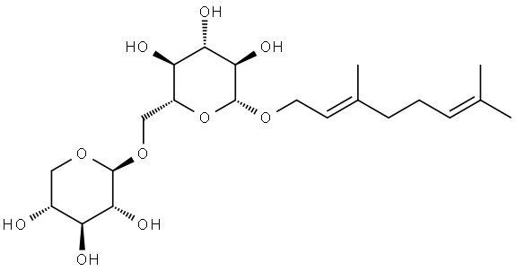geranyl 6-O-xylopyranosyl-glucopyranoside Structural