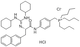 (S)-4-[2-[BIS(CYCLOHEXYLAMINO)METHYLENEAMINO]-3-(2-NAPHTHALENYL)-1-OXOPROPYLAMINO]BENZYL TRIBUTYL PHOSPHONIUM CHLORIDE HYDROCHLORIDE