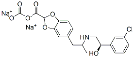 5-[(2R)-2-([(2R)-2-(3-CHLOROPHENYL)-2-HYDROXYETHYL]AMINO)PROPYL]-1,3-BENZODIOXOLE-2,2-DICARBOXYLATE DISODIUM Structural