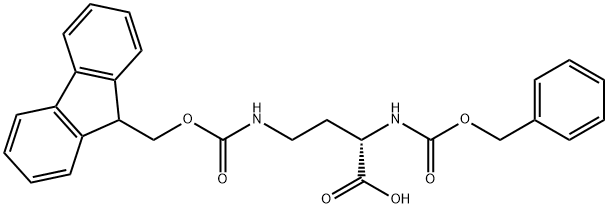 (2S)-4-[[(9H-Fluoren-9-ylmethoxy)carbonyl]amino]-2-[[(phenylmethoxy)carbonyl]amino]butanoic acid Structural