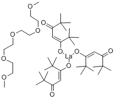 TRIS(2,2,6,6-TETRAMETHYL-3,5-HEPTANE-DIONATO)LANTHANUM TETRAGLYME ADDUCT Structural