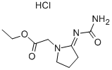 1-Pyrrolidineacetic acid, 2-((aminocarbonyl)imino)-, ethyl ester, mono hydrochloride