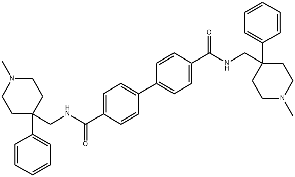 4,4'-Biphenyldicarboxamide, N,N'-bis(1-methyl-4-phenyl-4-piperidylmethyl)- Structural