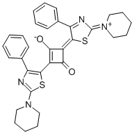 1-(4-Phenyl-2-piperidino-thiazol-5-yl)-3-(2,5-dihydro-4-phenyl-2-piperidin-1-ylidene-onium-thiazole-5-ylidene)-2-oxo-cyclobuten-4-olate