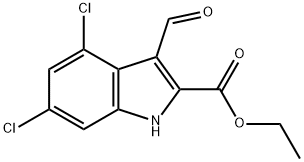 ETHYL 4,6-DICHLORO-3-FORMYL-1H-INDOLE-2-CARBOXYLATE Structural