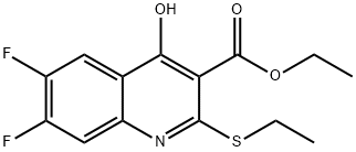 Ethyl 6,7-difluoro-2-ethylmercapto-4-hydroxyquinoline-3-carboxylate Structural