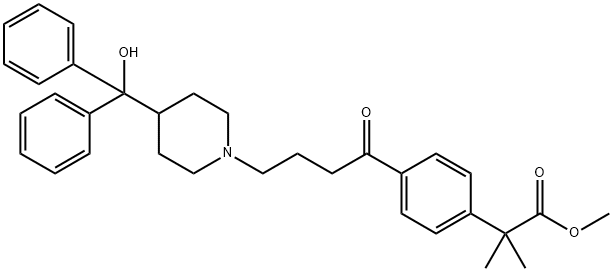 Methyl-4-4(4-hydroxy diphenyl-methyl)-piperidine-1-oxobutyl-2-2-dimethyl phenyl Structural Picture