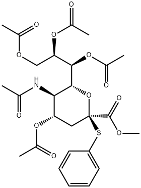 METHYL (PHENYL 5-ACETAMIDO-4,7,8,9-TETRA-O-ACETYL-3,5-DIDEOXY-2-THIO-D-GLYCERO-D-GALACTO-2-NONULOPYRANOSID)ONATE Structural