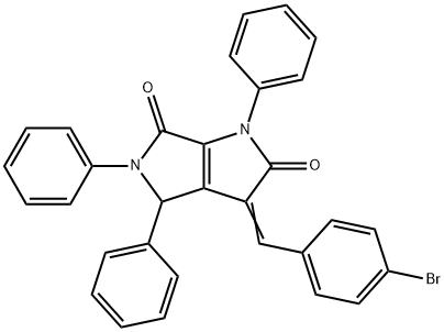 Pyrrolo(3,4-b)pyrrole-2,6(1H,3H)-dione, 4,5-dihydro-3-((4-bromophenyl) methylene)-1,4,5-triphenyl- Structural