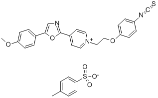 1-[2-(4-Isothiocyanatophenoxy)ethyl]-4-[5-(4-methoxyphenyl)-2-oxazolyl] pyridinium tosylate Structural