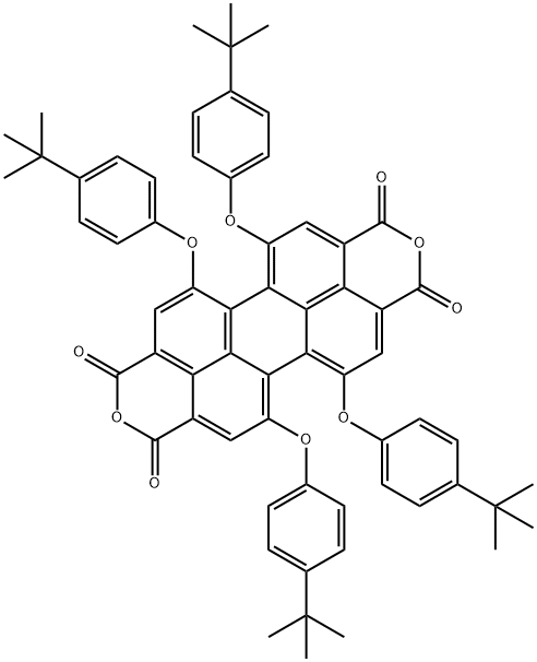 1,6,7,12-Tetra-tert-butylphenoxyperylene-3,4,9,10-tetracarboxylic dianhydride Structural