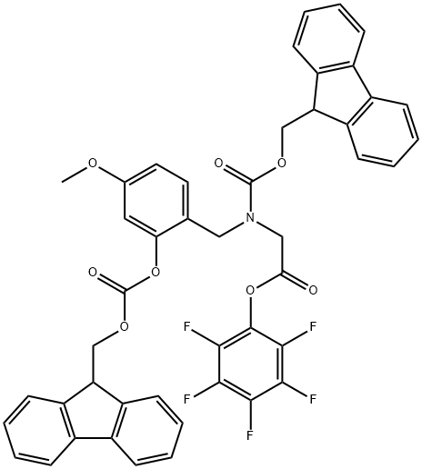 N-ALPHA-FMOC-N-ALPHA-(2-FMOC-OXY-4-METHOXYBENZYL)-GLYCINE PENTAFLUOROPHENYL ESTER Structural