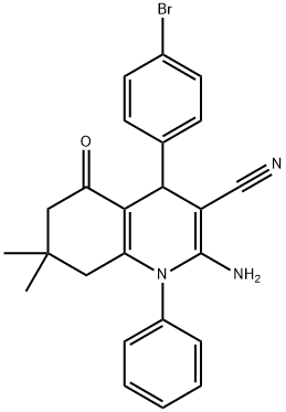 2-amino-4-(4-bromophenyl)-7,7-dimethyl-5-oxo-1-phenyl-1,4,5,6,7,8-hexahydro-3-quinolinecarbonitrile Structural