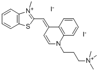 3-METHYL-2-([1-[3-(TRIMETHYLAMMONIO)PROPYL]-4(1H)-QUINOLINYLIDENE]METHYL)-1,3-BENZOTHIAZOL-3-IUM DIIODIDE Structural