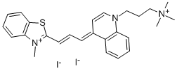 3-METHYL-2-((E)-3-[1-[3-(TRIMETHYLAMMONIO)PROPYL]-4(1H)-QUINOLINYLIDENE]-1-PROPENYL)-1,3-BENZOTHIAZOL-3-IUM DIIODIDE