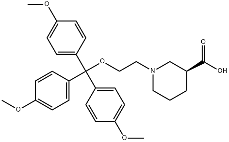 (S)-1-[2-[TRIS(4-METHOXYPHENYL)METHOXY]ETHYL]-3-PIPERIDINECARBOXYLIC ACID Structural