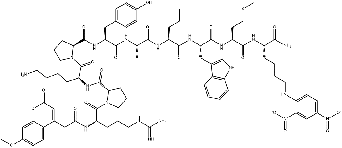 MCA-ARG-PRO-LYS-PRO-TYR-ALA-NVA-TRP-MET-LYS(DNP)-NH2