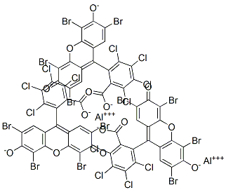 dialuminium tris[2-(2,4,5,7-tetrabromo-6-oxido-3-oxoxanthen-9-yl)-3,4,5,6-tetrachlorobenzoate] Structural Picture