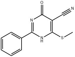 4-(METHYLTHIO)-6-OXO-2-PHENYL-1,6-DIHYDROPYRIMIDINE-5-CARBONITRILE Structural