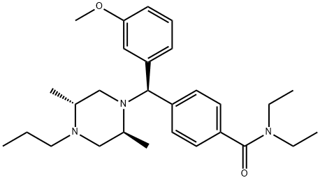 4-[(ALPHAR)-ALPHA-((2S,5R)-4-PROPYL-2,5-DEMETHYL-1-PIPERAZINYL)-3-METHOXYBENZYL]-N,N-DIETHYLBENZAMIDE Structural