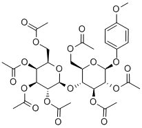 4-Methoxyphenyl 4-O-(2,3,4,6-Tetra-O-acetyl-beta-D-galactopyranosyl)-2,3,6-tri-O-acetyl-beta-D-glucopyranoside Structural