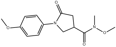 N-Methoxy-1-(4-methoxyphenyl)-N-methyl-5-oxopyrrolidine-3-carboxamide Structural