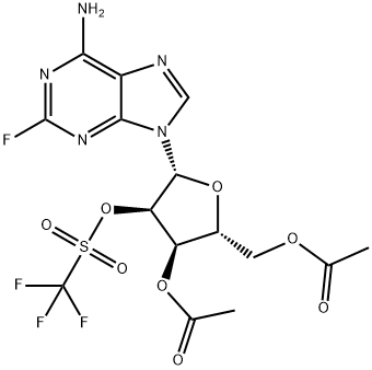 3’,5’-Di-O-acetyl-2-fluoro-2’-O-trifluoro-methanesulfonyladenosine Structural