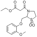 3-Thiazolidinepropanoic acid, 2-((2-methoxyphenoxy)methyl)-beta-oxo-,  ethyl ester, 1,1-dioxide