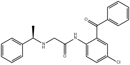 N-(2-Benzoyl-4-chlorophenyl)-2-{[(1R)-1-phenylethyl]amino}acetamide Structural
