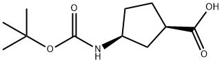 (-)-(1R,3S)-N-Boc-3-Aminocyclopentanecarboxylic acid Structural