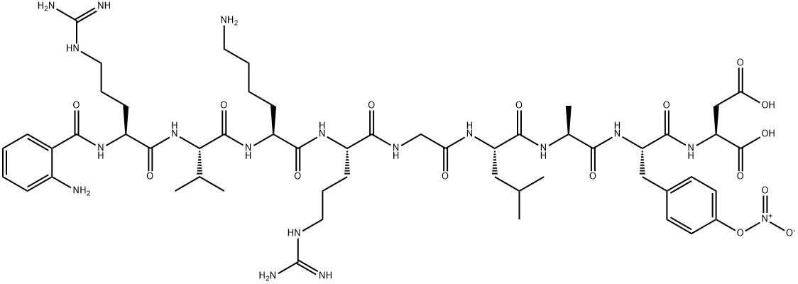 AMINOBENZOYL-ARG-VAL-LYS-ARG-GLY-LEU-ALA-TYR(NO2)-ASP Structural