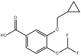 3-Cyclopropylmethoxy-4-difluoromethoxy-benzoic acid Structural Picture