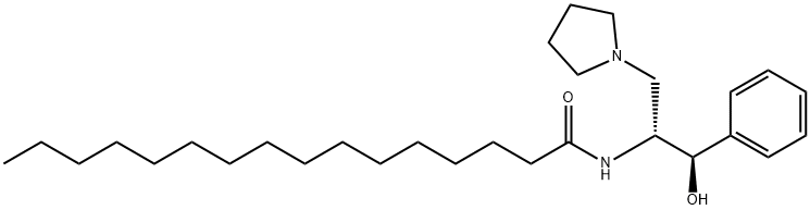 Hexadecanamide, N-[(1R,2R)-2-hydroxy-2-phenyl-1-(1-pyrrolidinylmethyl)ethyl]- Structural