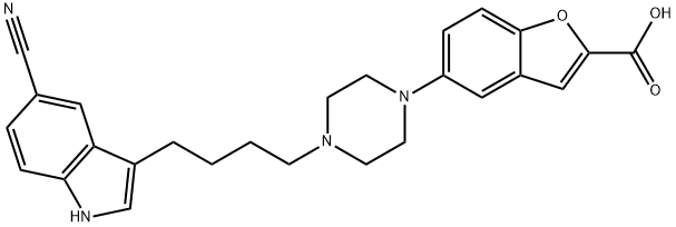 5-[4-[4-(5-cyano-1H-indol-3-yl)butyl]-1-piperazinyl]-2-Benzofurancarboxylic acid Structural