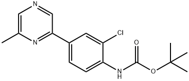 tert-Butyl (2-chloro-4-(6-methylpyrazin-2-yl)phenyl)carbamate Structural