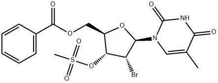 URIDINE, 2'-BROMO-2'-DEOXY-5-METHYL-, 5'-BENZOATE 3'-METHANESULFONATE Structural